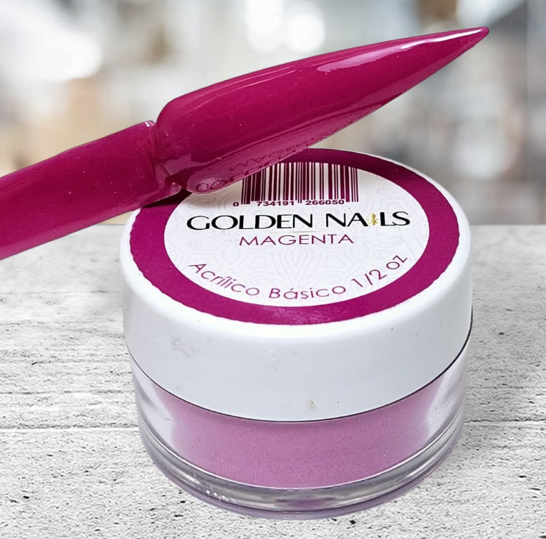 ACRILICO MAGENTA GOLDEN NAILS